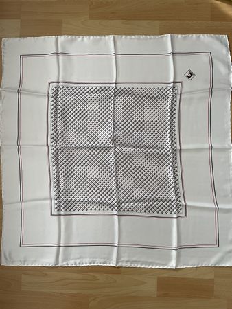 Foulard Eurocard Werbetex soie blanc noir état neuf