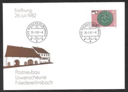 Sonderbrief Eröffnung Postneubau Niedererlinsbach 26.7.1982