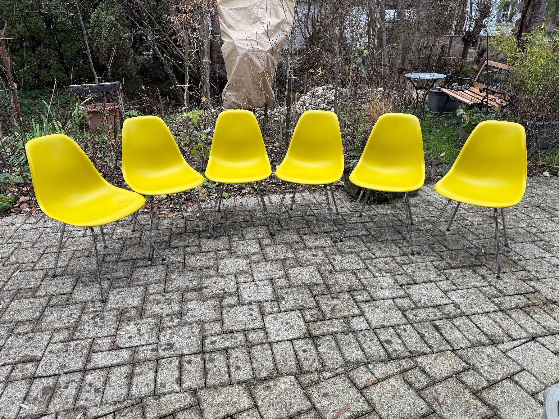Vitra Sedie: 6er Set Vitra Eames Plastic Chairs in Gelb – Usato da Magden venduto da Mika66