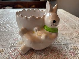 Süsser Osterhase Blumentopf Vintage Deko