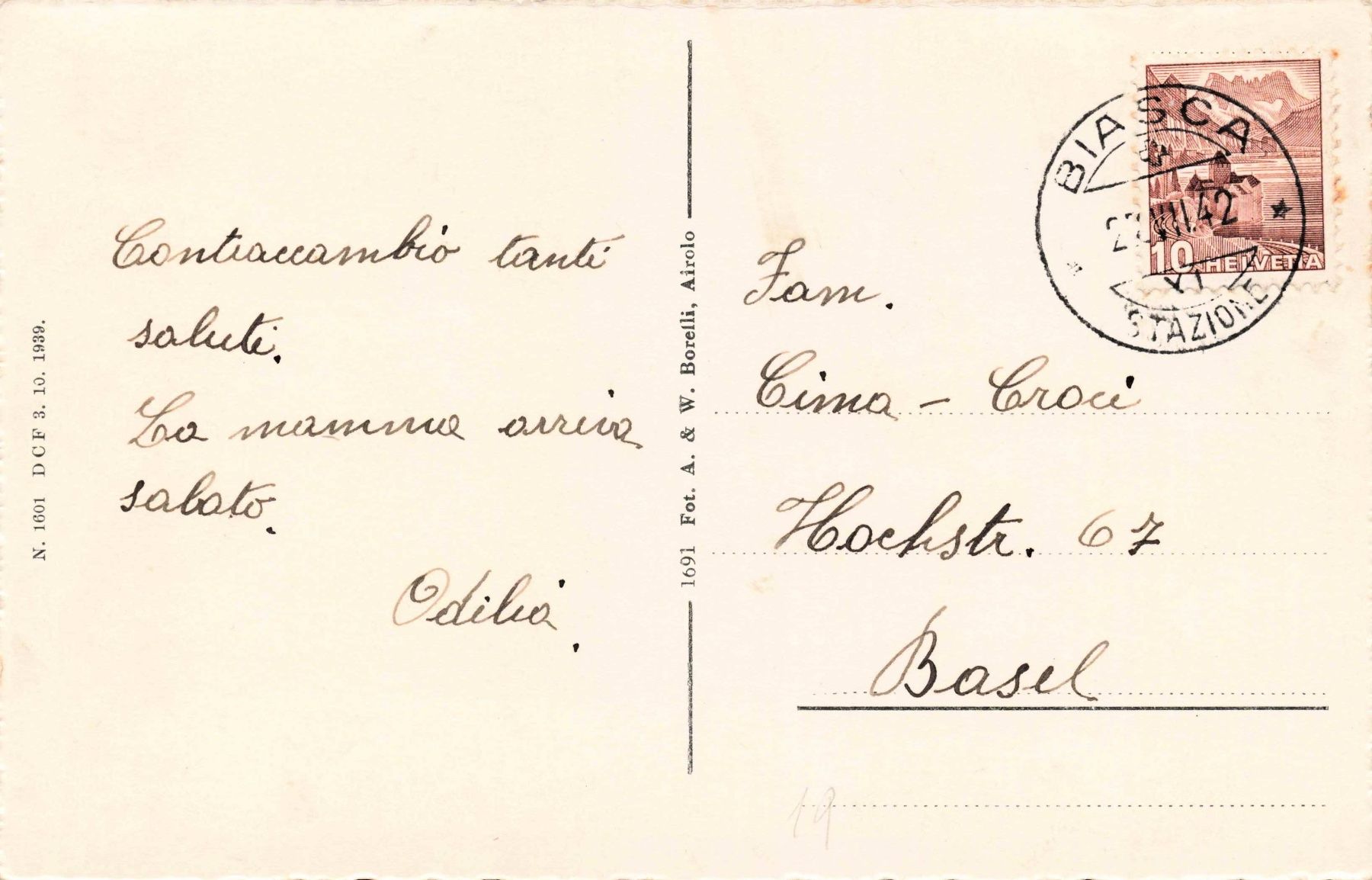 Cartoline postali: Biasca multi veduta grotto Bahnhof – Usato da Biasca venduto da Blenio71 1