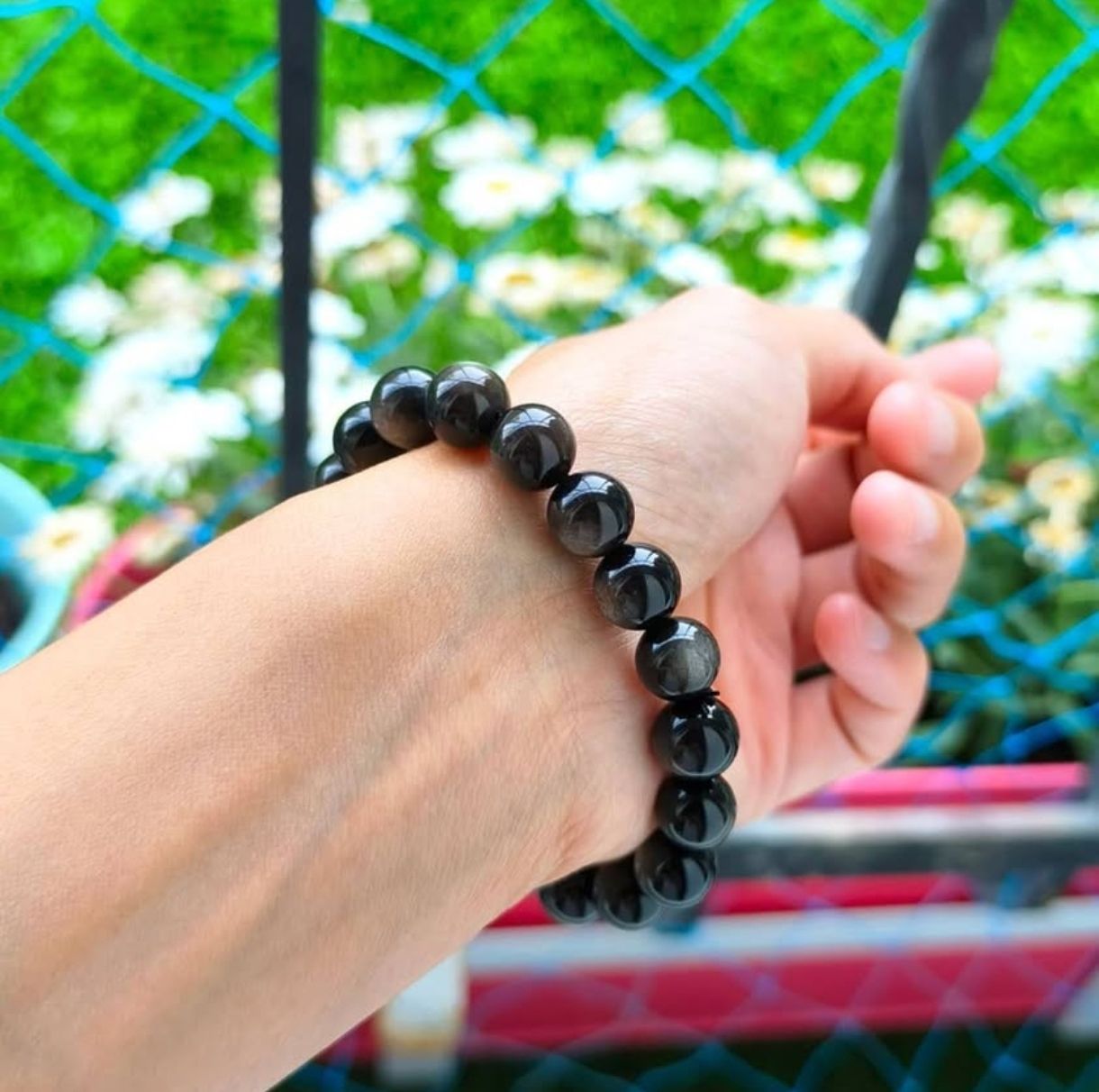 Bracciali & Braccialetti: Bracelet en Obsidienne Argentée 10mm – Nuovo (secondo la descrizione) da Ursy venduto da tan_8qdl 4