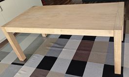 Holztisch, Beine massiv, Platten furniert 185/255 x 90 cm