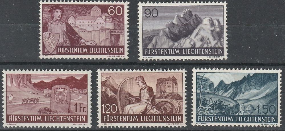 Tous les timbres: FL 135-139 ** Hohe Werte 1938 Kat. 96.- – D'occasion à Fislisbach par Zigzag12