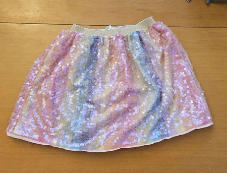 Glitzernder Regenbogen-Rock Gr.140