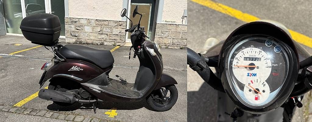 Sym Scooter: Sym Mio 100 + coffre, airbag, 2 casques, gants, ++ – Usato da Lausanne venduto da Togram26 1