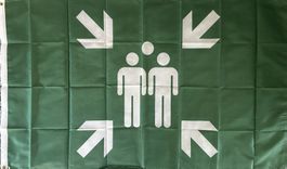 Fahne Sammelplatz Notruf SOS Notfall Feuerwehr Evekuieren
