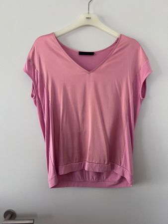 Kurzarmshirt aus Satinseide und Viskosejersey von FFC