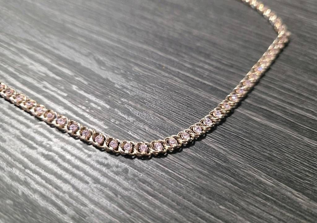 Catenine: 925 Silberkette mit pinken Steinen  50 cm – Usato da Hölstein venduto da dmi_my97 2