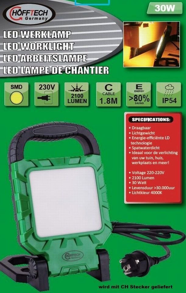 Lampen: LED-Baustrahler  30w  2100 Lumen 4000k – Neu und originalverpackt aus St. Gallen von schnaeppchen-preise