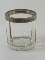 Glas mit silbernen Rand Behälter Vintage Deko