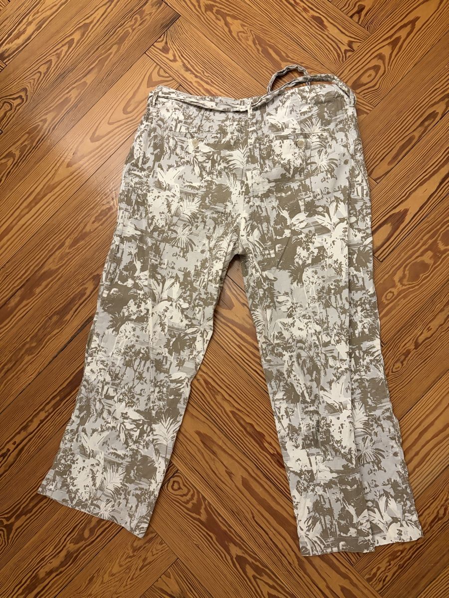 Brax Pantaloni: Brax Leinenhose Damen Gr. 44 Beige Muster – Usato da Zürich venduto da jak_89nh 2