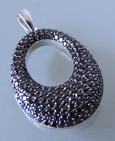 Silber 925 Anhänger mit schwarzen Schmucksteinen