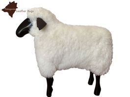 Schaf klein White fur - Black wood