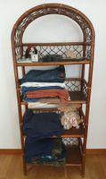 Retro Rattan Regal, Vintage Look, braun