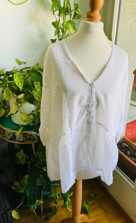 Adorable Chemisier MASAI en voile de coton blanc taille M