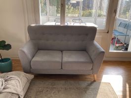 Canapè Sofa 2 platz grau stoff