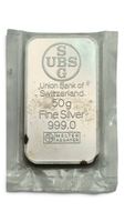 Silberbarren silver UBS 50g 999.0 neu