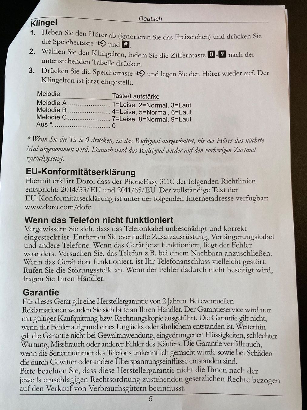 Doro Telefone: Doro PhoneEasy 311c – Gebraucht aus Grafenried von Dgr1 6
