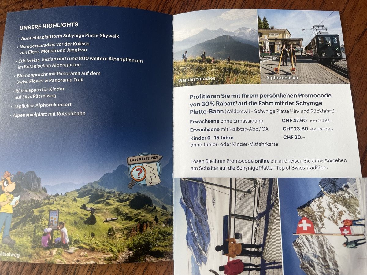 Bons: Schynige Platte Ausflugsticket 30%Rabatt – Neuf (Voir description) à Münsingen par nerv11 1