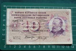 gottfried keller banknote 10 franken 1961