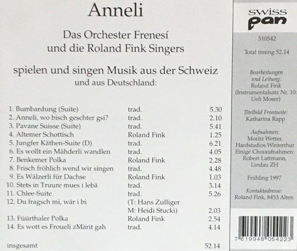 CD: Roland Fink Singers - Anneli – Usato da Grüningen venduto da azulmarron 1