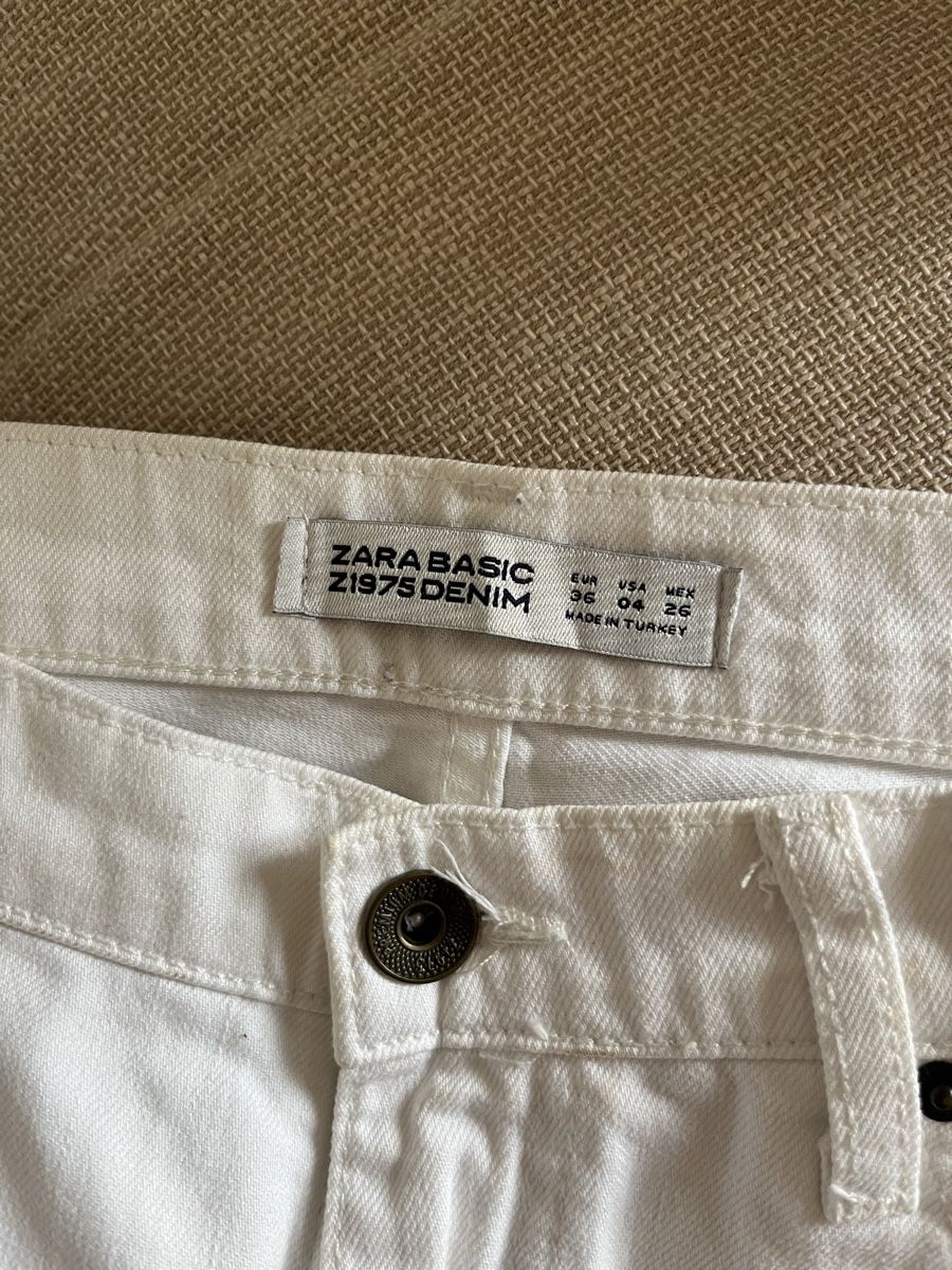 Zara Jeans: Zara Basic White Distressed Cropped Jeans - Summer 👖 – Usato da Mies venduto da Nib2011 9