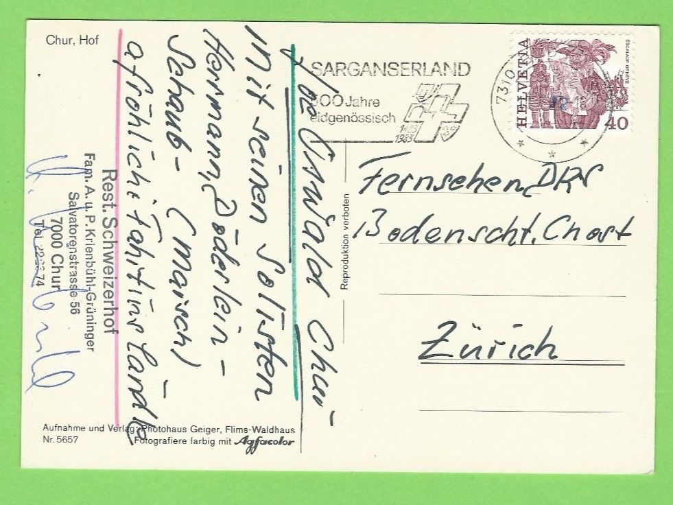 Cartoline postali: Chur, Hof – Usato da Zürich venduto da t24_de 1