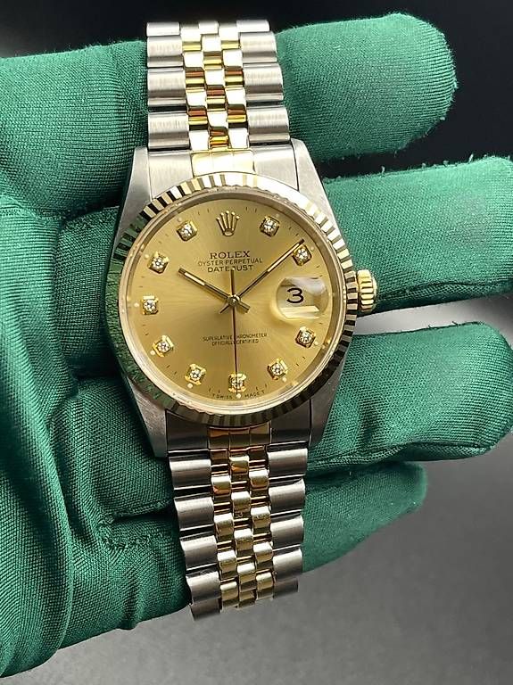 Rolex Uhren: Rolex Datejust 36 Ref. 16233 Jubilee Champagne Diamond Dial – Gebraucht aus Lugano von luganotopwatches 6