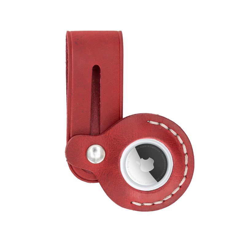 ITAGGi AirTag Hülle Aus Echtleder - Schlüsselanhänger Mit Druckknopf, Schwarz, Kompatibel Mit Apple AirTag