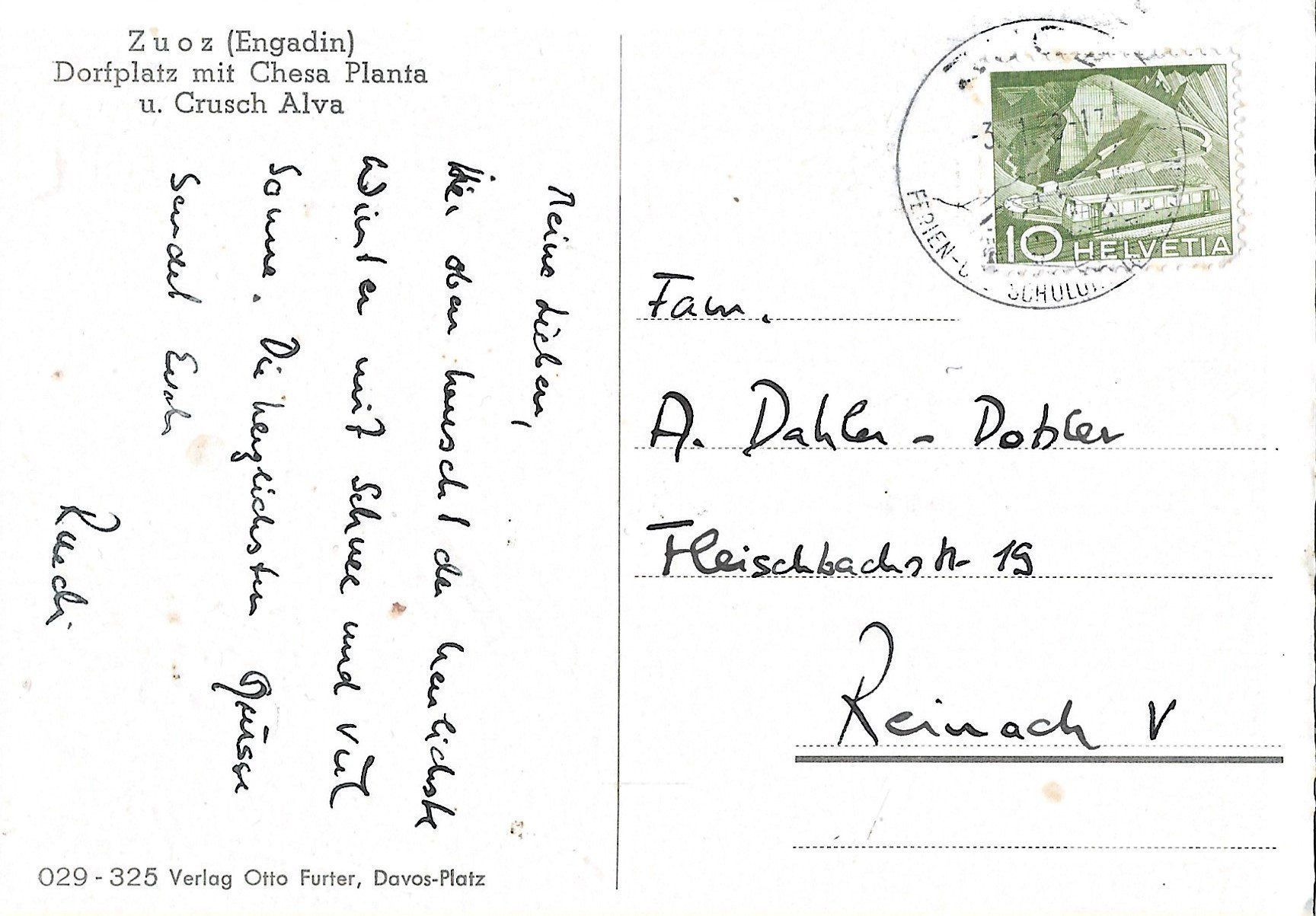 Cartes postales: Zuoz, Otto Furter – D'occasion à Frauenfeld par Merk52 1