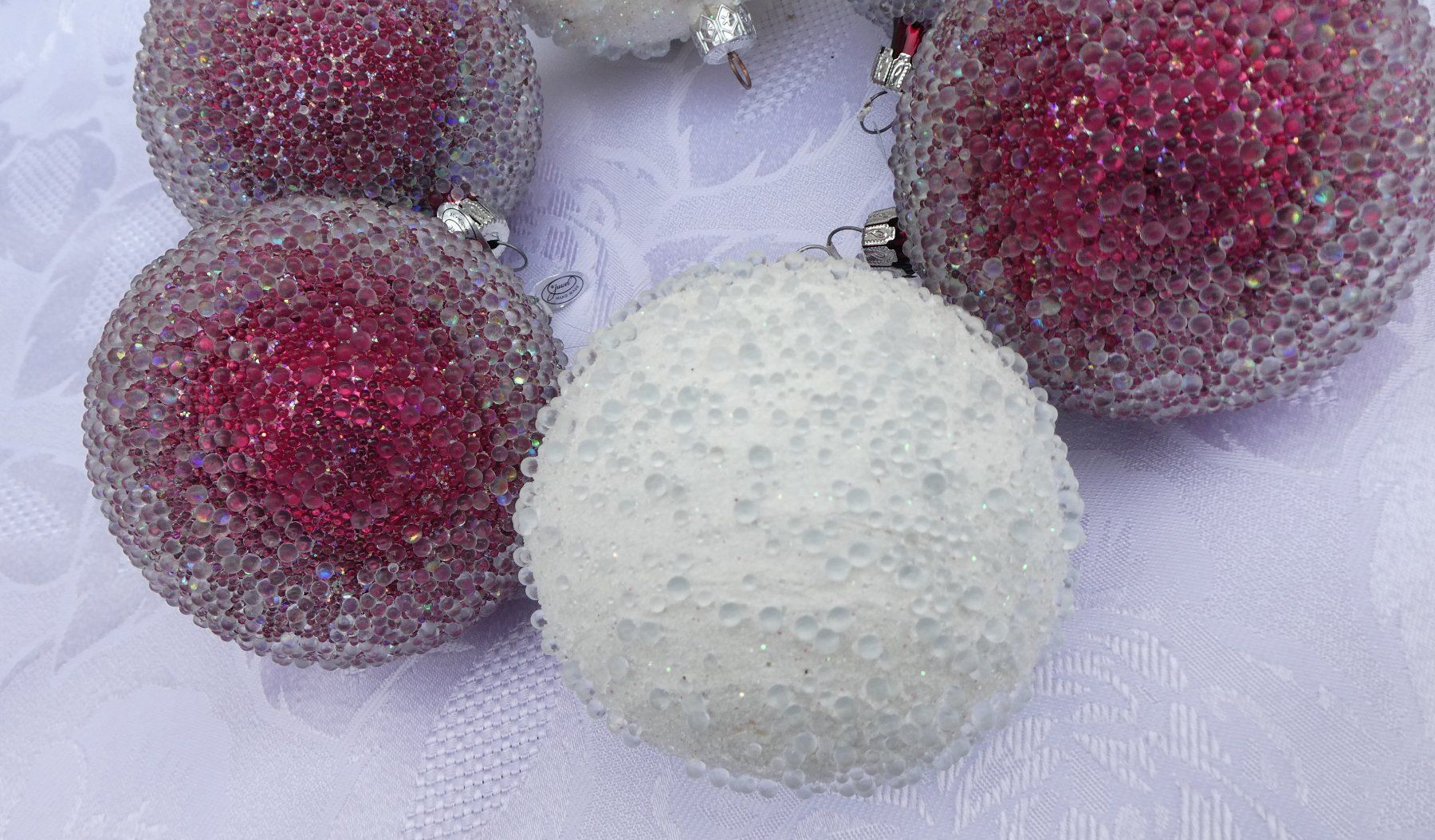 Tutte le decorazioni: Weihnachtskugeln, Christbaumkugeln, 6 Stk, Glas rot weiss – Usato da Frauenfeld venduto da dhour 2