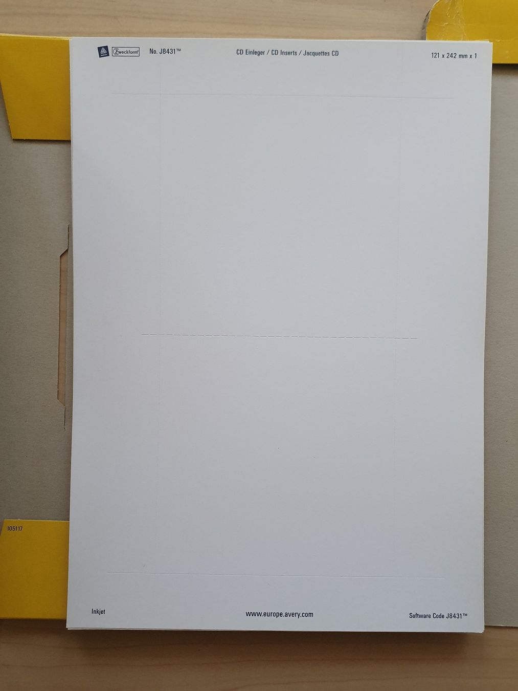 Avery Zweckform Carta: AVERY Zweckform J8431 Inkjet CD/DVD Einleger/Inserts, 24 Stk – Nuovo (secondo la descrizione) da Worb venduto da FroLok 3