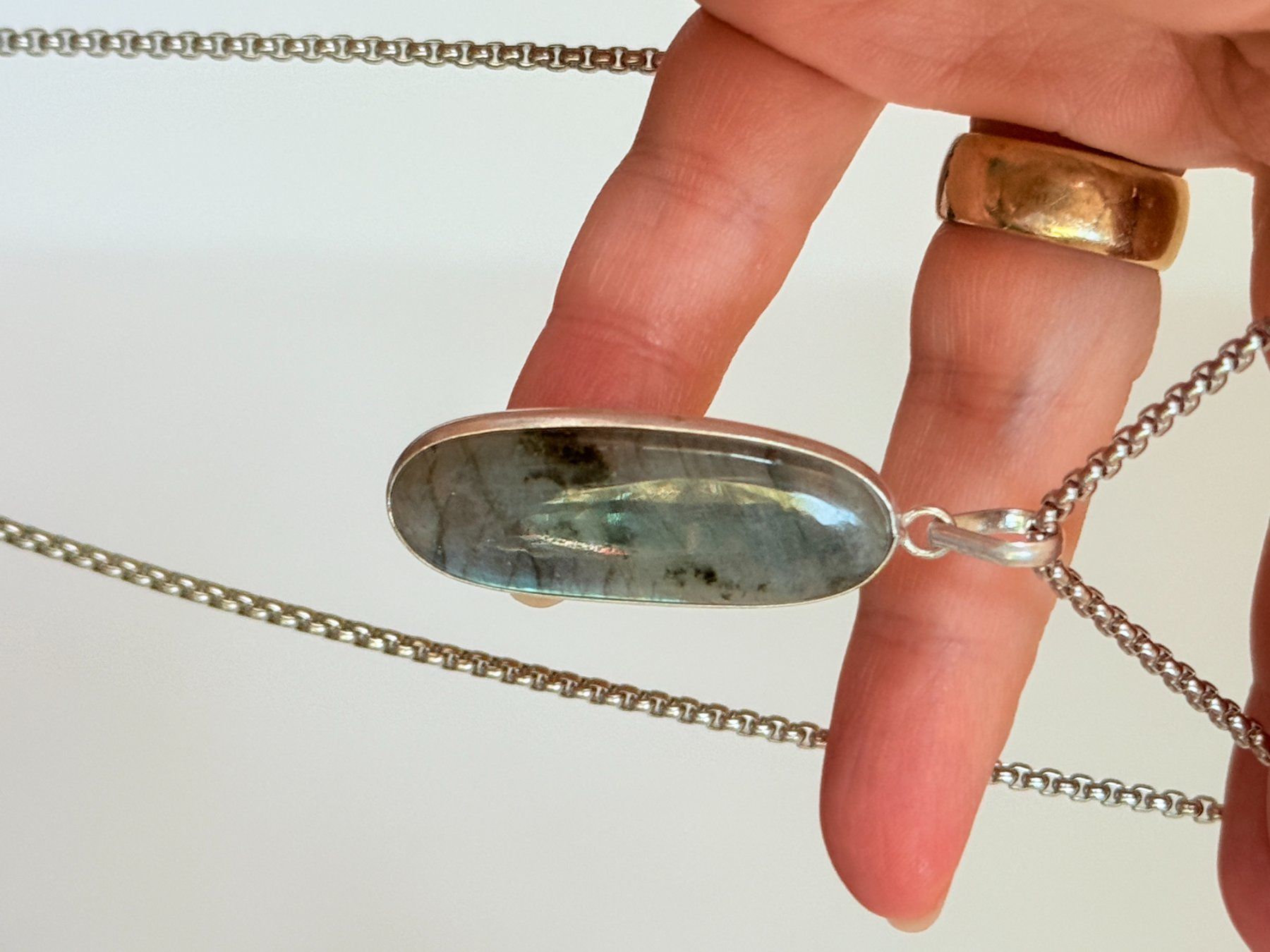 Catenine: Collier avec labradorite - Élégant & Naturel! – Nuovo e nell'imballaggio originale da Genève venduto da AWWA 4