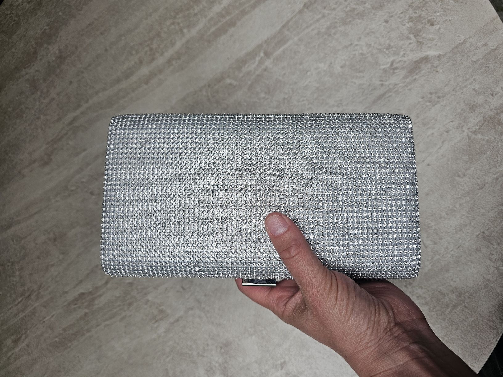 Borse da donna: Edle Abendtasche / Clutch Silber und Strass – Usato da Bern venduto da Oscarella 5