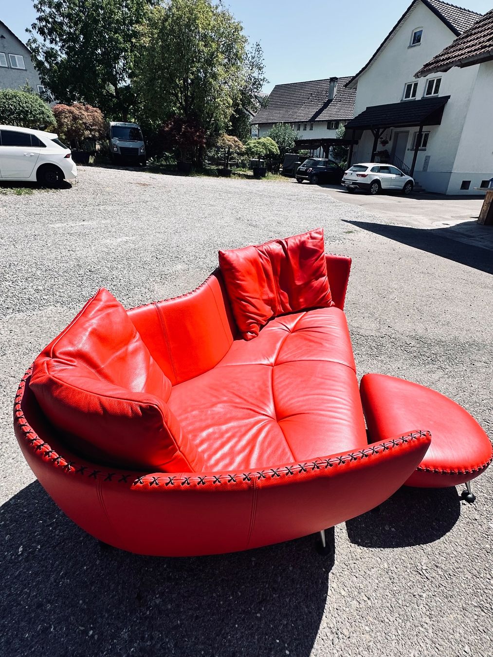 De Sede Sofas: Sofa De Sede DS102 Shell rot Leder Mathias Hoffmann – Gebraucht aus Otelfingen von Yossi-68 7