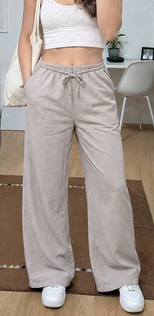 Pantaloni donna H&M beige cotone taglia L
