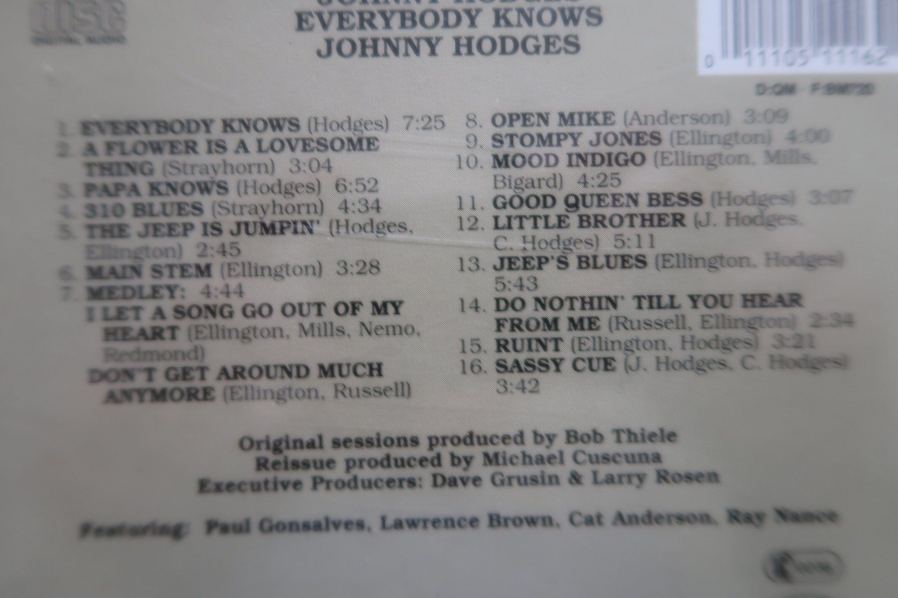CDs: JOHNNY HODGES - EVERYBODY KNOWS - CD – D'occasion à Basel par Patiscat 2