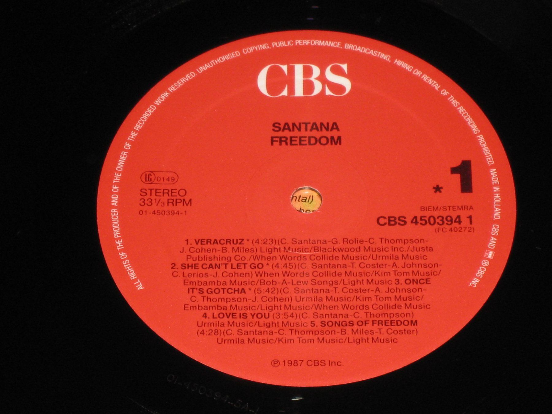 Dischi in vinile: LP - SANTANA - FREEDOM – Usato da Steckborn venduto da Quo7 1