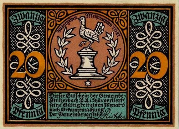 Billets de banque: Notgeld "20 Pfennig.  Stützerbach 1921". – D'occasion à Basel par Butsch5 1
