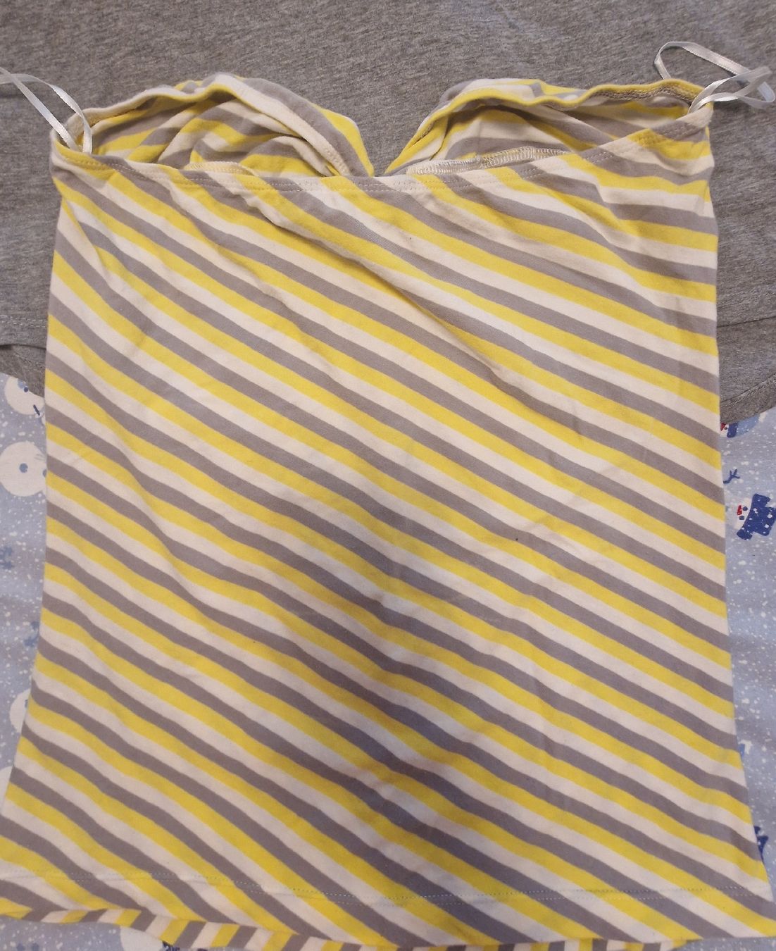 Tops: Strapless top for summer , yellow grey – Gebraucht aus Zürich von yam_rct6 4