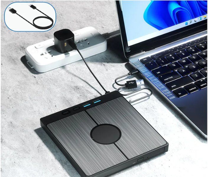 Systèmes audio & multimédias: Multifunktion Typ C externe CD DVD RW Player Brenner Reader – Neuf avec emballage d'origine à Genève par Top-Trend 8