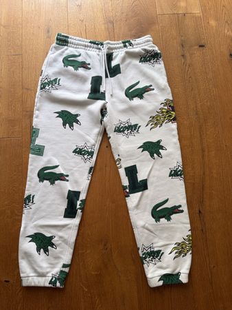 Lacoste Jogginghose weiss mit Muster Grösse 42 NEU