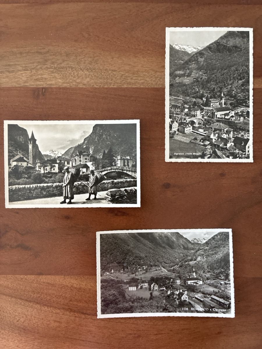 Cartoline postali: 7 Ansichtskarten Schweiz von Bignasco TI – Usato da Oftringen venduto da Cla.vD.74 2