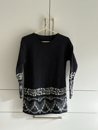 Einzigartige Sweater Strickkleid, handgefertigt, mit Muster