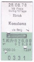 Billette Zürich – Konstanz via Berg