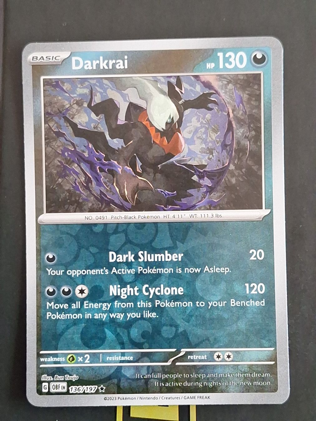 Pokémon Carte collezionabili: Darkrai - Pokemon Reverse Holo Obsidian Flames – Usato da Altstätten SG venduto da GGsGameshop
