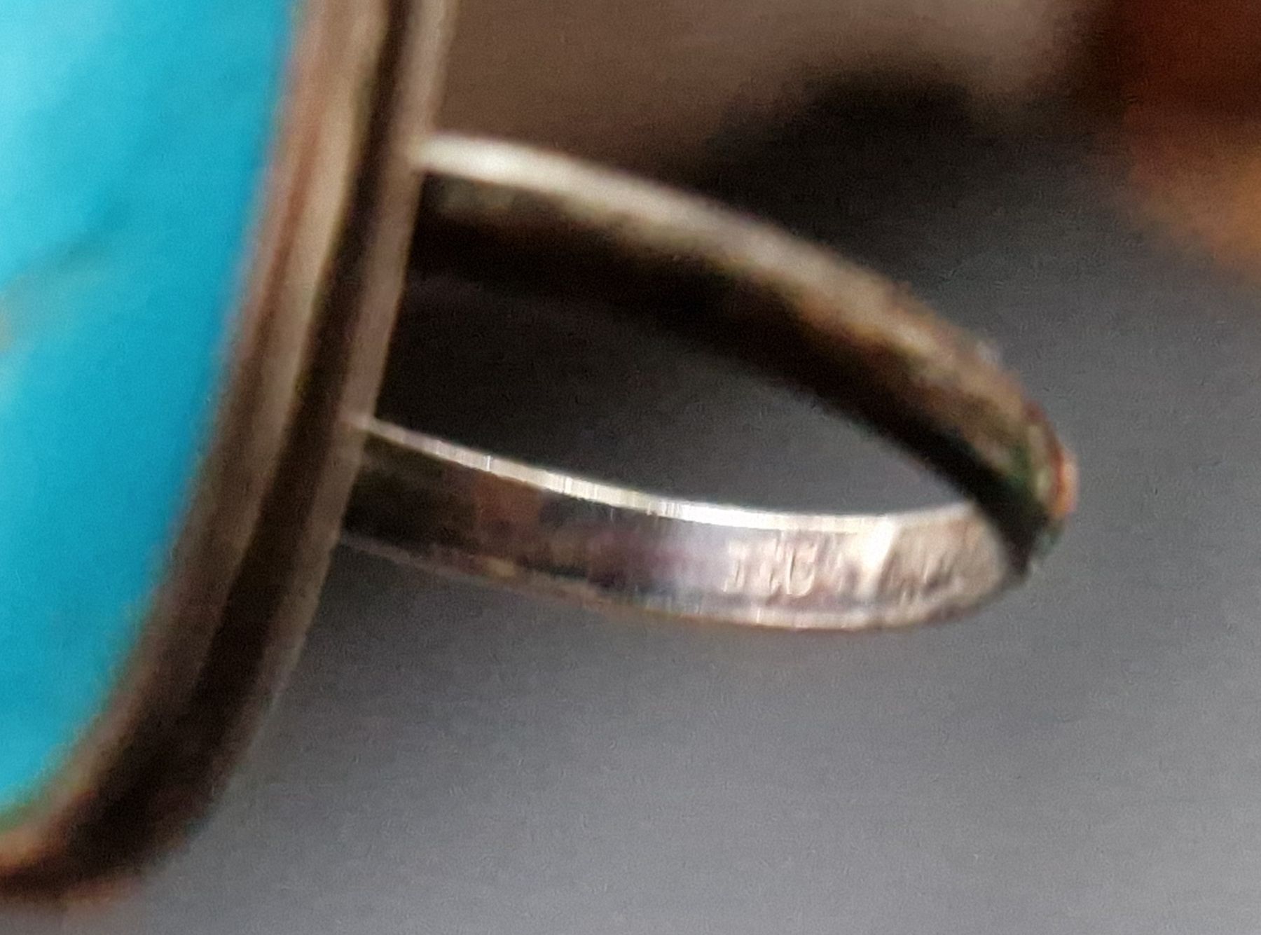 Anelli: Silberring mit Türkis-Stein, Vintage – Usato da Seengen venduto da Seestern77 4