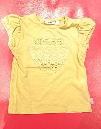 Mädchen Sommer T-Shirt Gr. 80 mit Herz & Spitze von MEXX