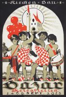 Echtes altes Plakat "Bazar Kirchenbau Kriegstetten" von 1923